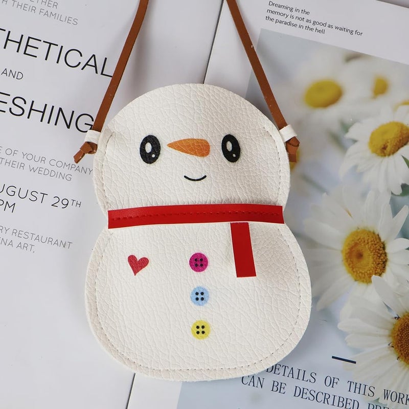 DCLOVERY Store Cute Toddler Purse for Girls，Christmas Snowman Exquisite Leather Small Purse Crossbady Wallets Girls Toddlers Birthday Gift - Image 4